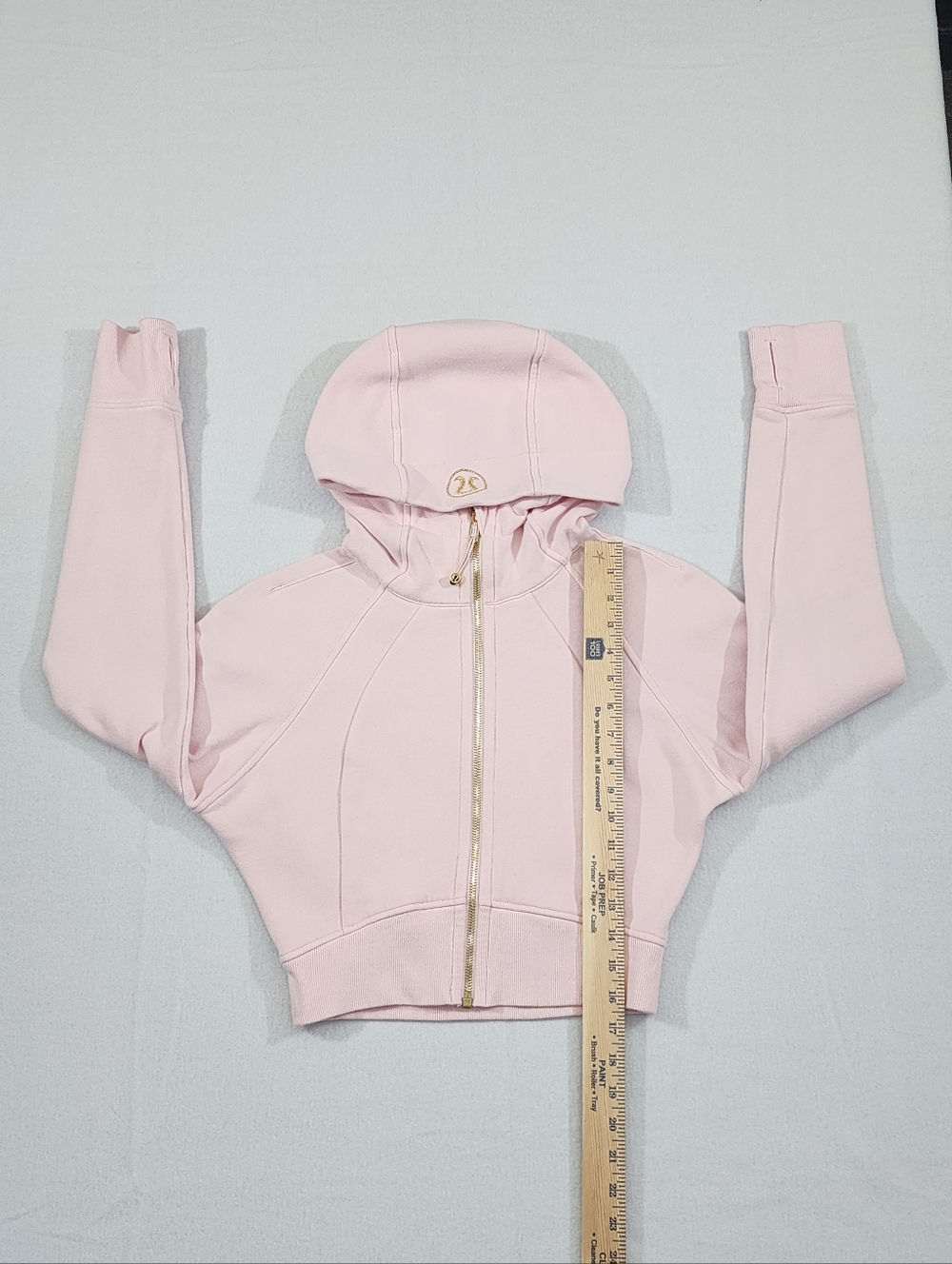 Lululemon Scuba Cropped Full Zip Hoodie Pink Gold Size 6 EUC. Worn Twice! - Picture 4 of 12